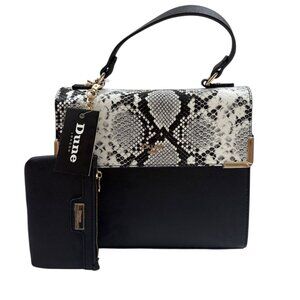 Dune London- Black/White Animal Print & Red Satchel & Wallet- Designer - NWT